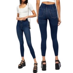 We the Free Feel Like Sunshine Dark Wash Skinny Cropped Jeans Size 29
